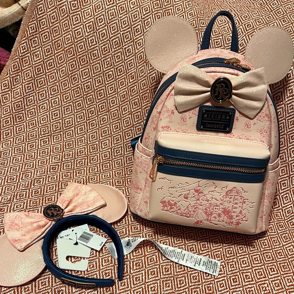 Disney Parks Riviera Resort Loungefly Backpack AND Ears - Both BNWT.